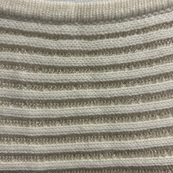 {Chico's} Ivory Knit Striped Tunic Sweater - Picture 3 of 5